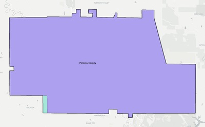 Pickens County GA school district boundaries map