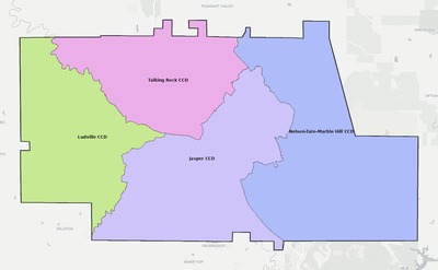 Pickens County GA townships and subdivisions map