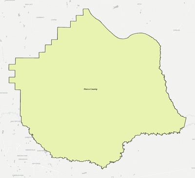 Pierce County GA school district boundaries map
