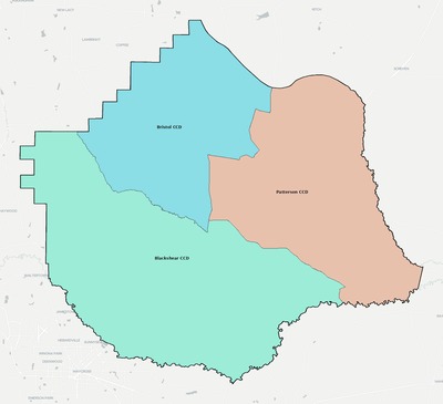 Pierce County GA townships and subdivisions map