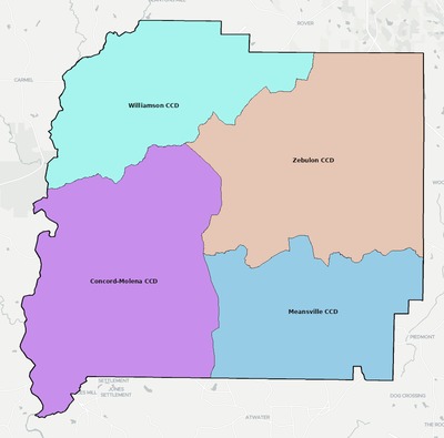 Pike County GA townships and subdivisions map