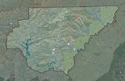 Rabun County GA USGS imagery and topo map