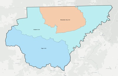 Rabun County GA townships and subdivisions map