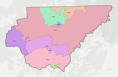 Rabun County GA ZIP code boundaries map