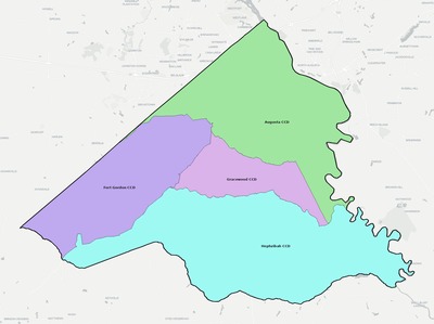 Richmond County GA townships and subdivisions map