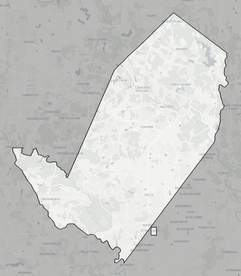 Rockdale County GA county basemap context