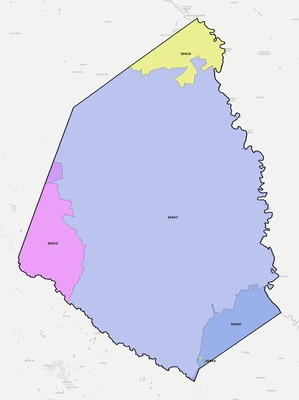 Screven County GA ZIP code boundaries map
