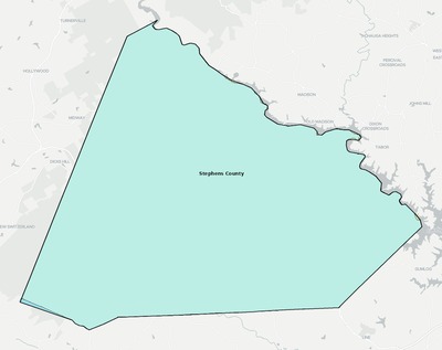 Stephens County GA school district boundaries map