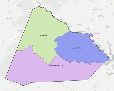Stephens County GA townships and subdivisions map