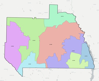 Sumter County GA ZIP code boundaries map