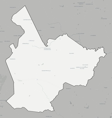 Taliaferro County GA county basemap context