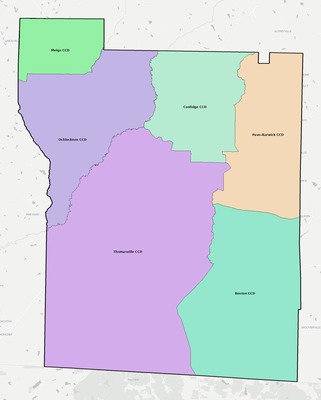 Thomas County GA townships and subdivisions map