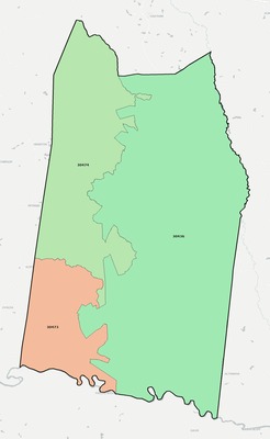 Toombs County GA ZIP code boundaries map