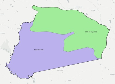 Treutlen County GA townships and subdivisions map