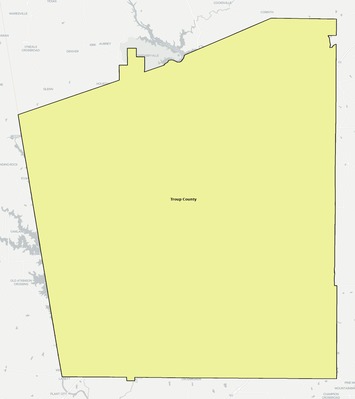 Troup County GA school district boundaries map