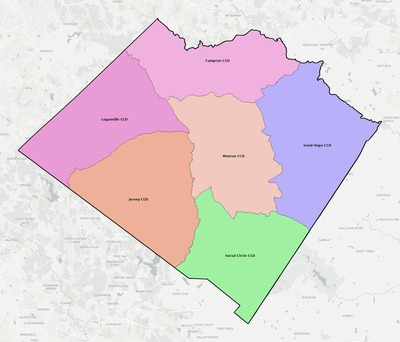 Walton County GA townships and subdivisions map
