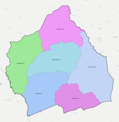 Washington County GA townships and subdivisions map