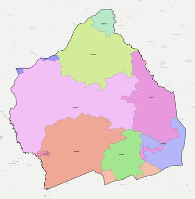 Washington County GA ZIP code boundaries map