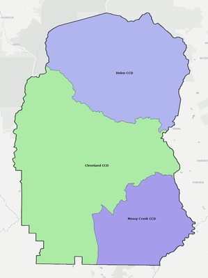 White County GA townships and subdivisions map