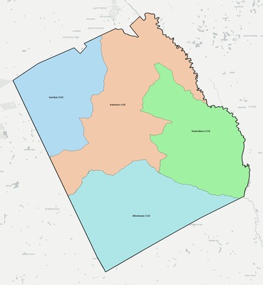 Wilkinson County GA townships and subdivisions map