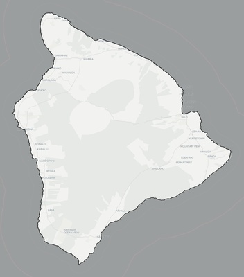 Hawaii County HI county basemap context