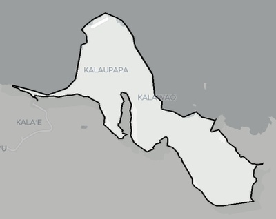 Kalawao County HI county basemap context