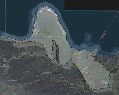Kalawao County HI USGS imagery and topo map