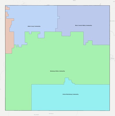 Adair County IA school district boundaries map