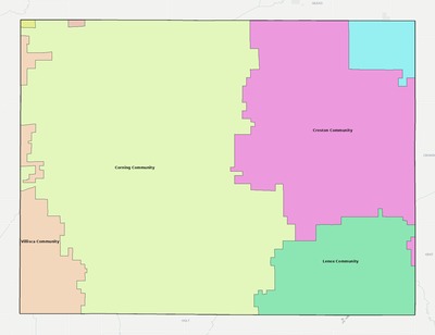 Adams County IA school district boundaries map