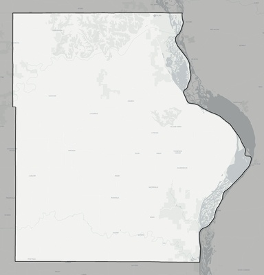 Allamakee County IA county basemap context