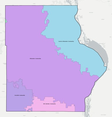 Allamakee County IA school district boundaries map