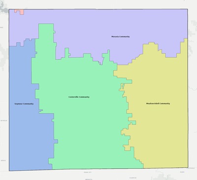 Appanoose County IA school district boundaries map