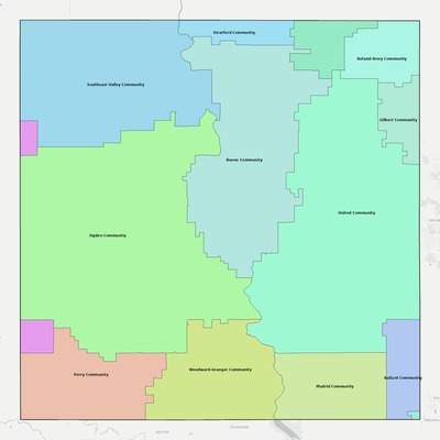 Boone County IA school district boundaries map