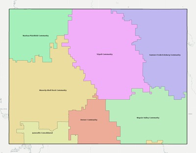 Bremer County IA school district boundaries map