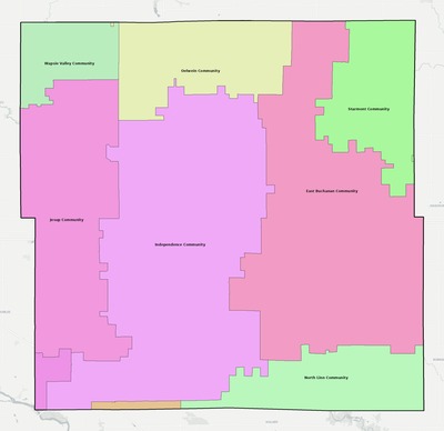 Buchanan County IA school district boundaries map