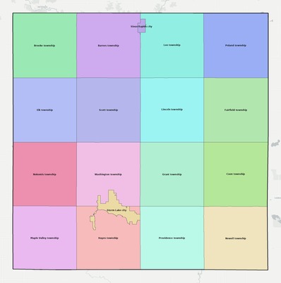 Buena Vista County IA townships and subdivisions map