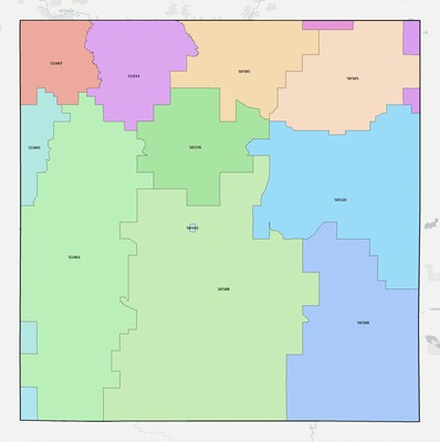 Buena Vista County IA ZIP code boundaries map