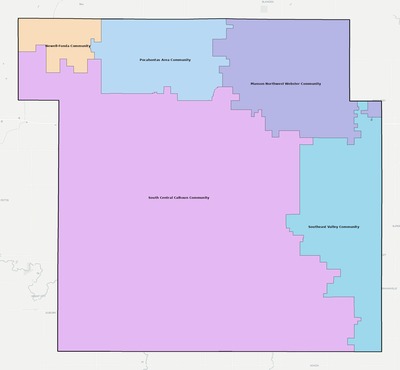 Calhoun County IA school district boundaries map