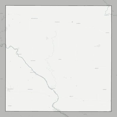 Cedar County IA county basemap context