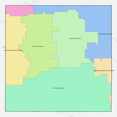Cerro Gordo County IA school district boundaries map