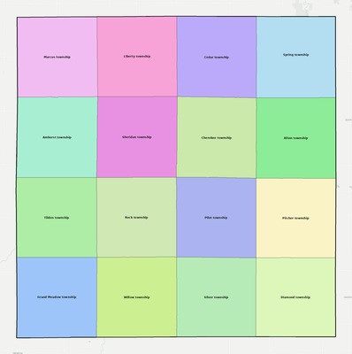 Cherokee County IA townships and subdivisions map