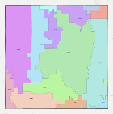 Cherokee County IA ZIP code boundaries map