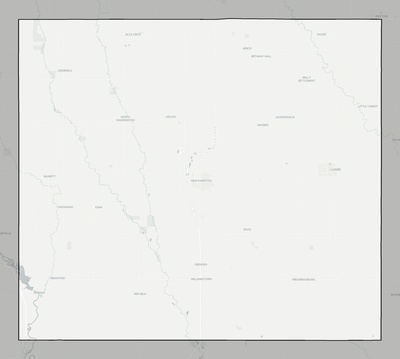 Chickasaw County IA county basemap context