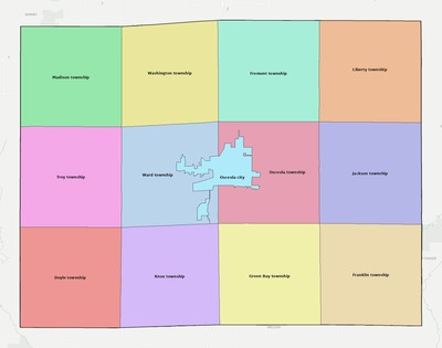 Clarke County IA townships and subdivisions map