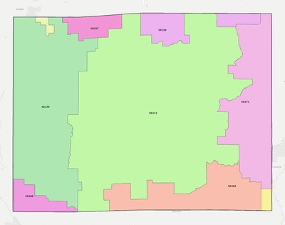 Clarke County IA ZIP code boundaries map