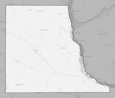 Clayton County IA county basemap context