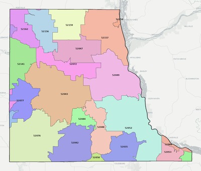 Clayton County IA ZIP code boundaries map