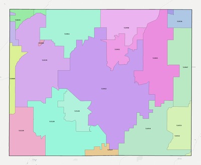 Crawford County IA ZIP code boundaries map