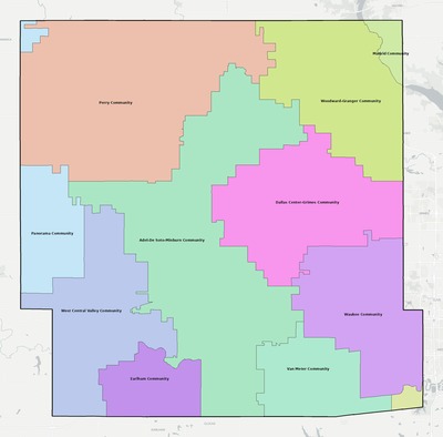 Dallas County IA school district boundaries map