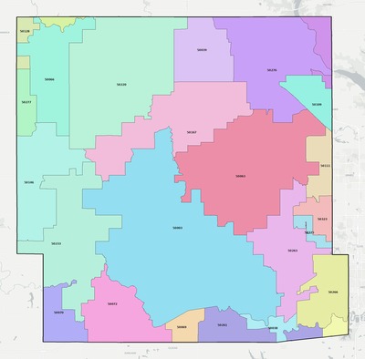 Dallas County IA ZIP code boundaries map